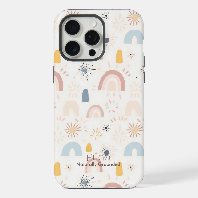 Abstract Boho Rainbow Pattern - Minimalist Nature  iPhone Hülle (Rückseite)