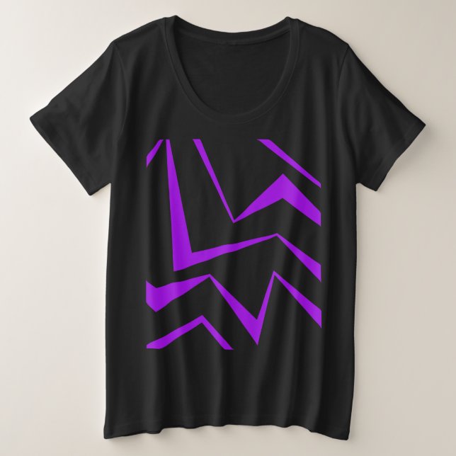 Abstract, bold, vibrant geometric zigzag pattern große größe T-Shirt (Design vorne)