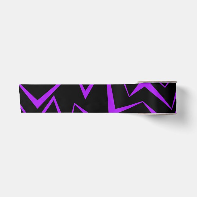 Abstract, bold, vibrant geometric zigzag pattern satinband (Vorderseite)