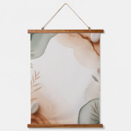 Abstract Botanicals Wandteppich Mit Holzrahmen