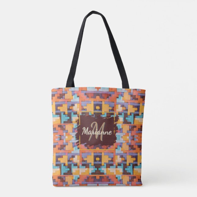 Abstract Bright Earth Tones Southwest Tote (Rückseite)