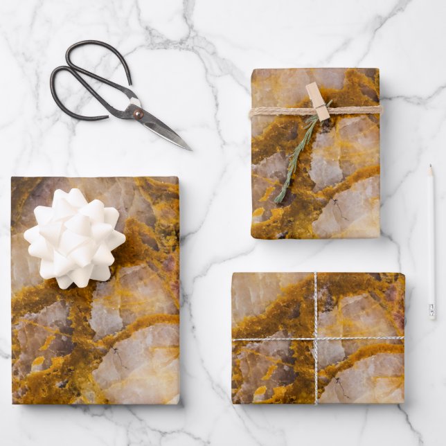 Abstract bronze white mineral rock texture geschenkpapier set (Vorderseite)