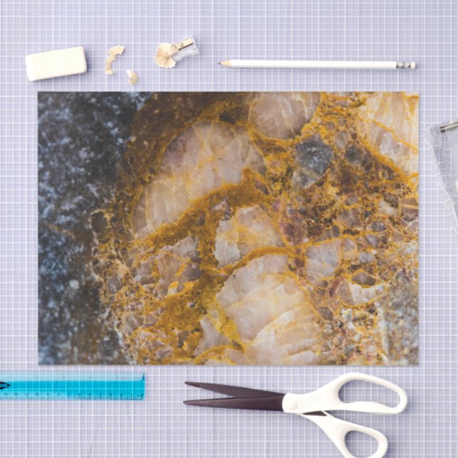 Abstract bronze white mineral rock texture seidenpapier (Handwerk)