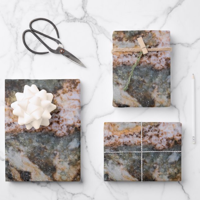 Abstract brown white grungy rock texture geschenkpapier set (Vorderseite)