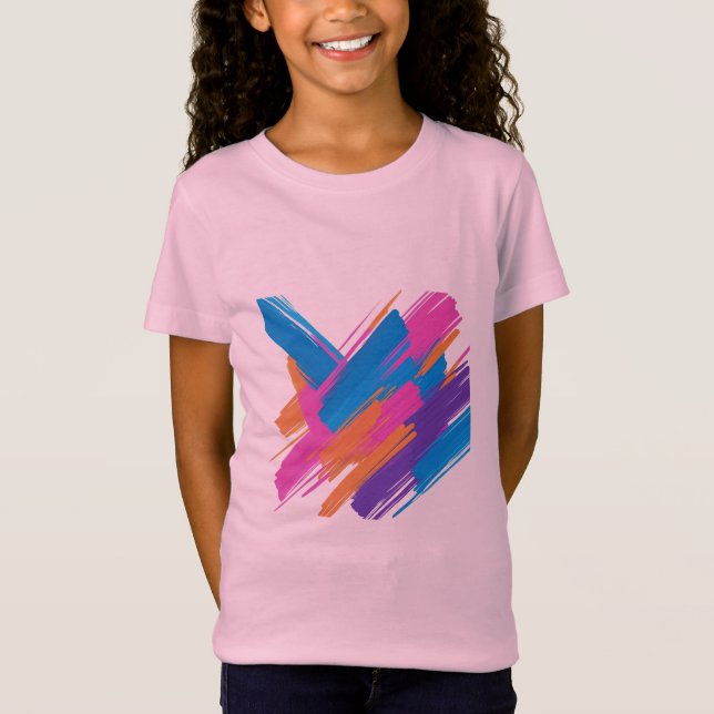 Abstract Brush Stroke Art T-Shirt – Vibrant Minima (Vorderseite)