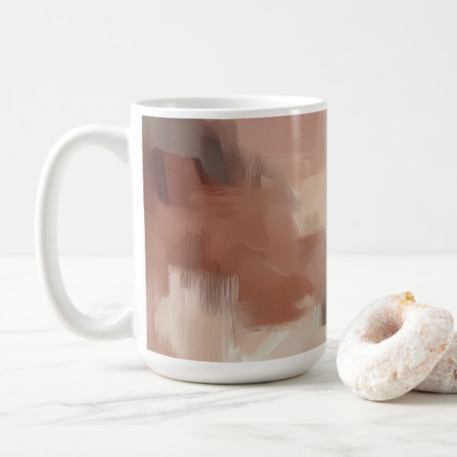 Abstract Brushstroke Ceramic Mug – Artistic Earth  Kaffeetasse (Mit Donut)