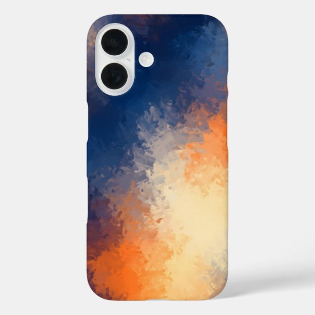 Abstract Brushstrokes: Vibrant Blue & Orange. Case-Mate iPhone Hülle (Rückseite)