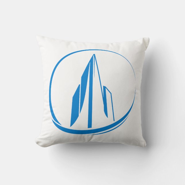Abstract Building Peak Cityscape Circle Kissen (Vorderseite)