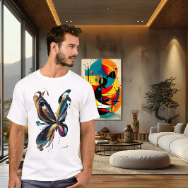 Abstract Butterfly Art – Flowing Color Expression T-Shirt
