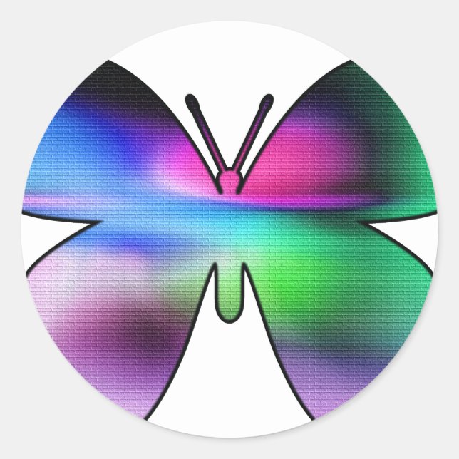 Abstract Butterfly Colorful Runder Aufkleber (Vorderseite)