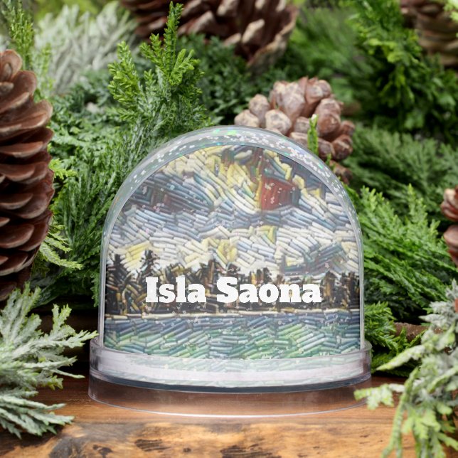 Abstract Caribbean Beach Brick Art Isla Saona Schneekugeln (Winter)