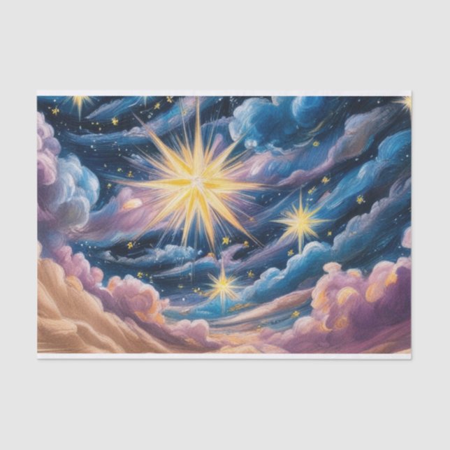 Abstract Celestial Stars and Clouds  Seidenpapier (Vorderseite)