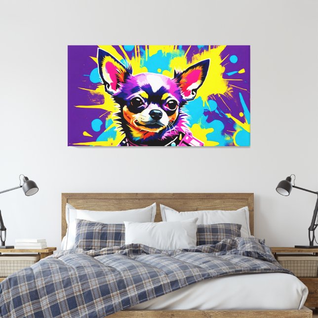 ABSTRACT CHIUAHUA POPART LEINWANDDRUCK (Insitu (Schlafzimmer))
