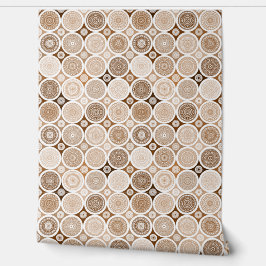 abstract circles and patterns in nougat tones tapete