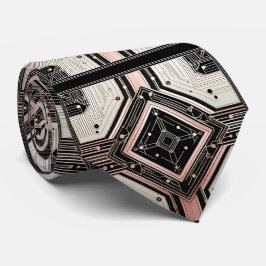 Abstract Circuit Board - Retro Art Deco Krawatte