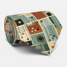 Abstract Circuit Board - Retro Mid Century Modern  Krawatte