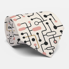 Abstract Circuit Board - Retro Mid Century Modern  Krawatte