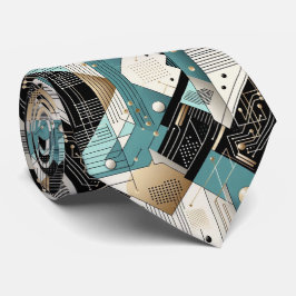 Abstract Circuit Board - Retro Mid Century Modern  Krawatte
