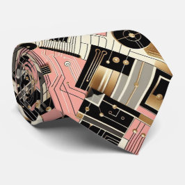 Abstract Circuit Board - Retro Mid Century Modern  Krawatte