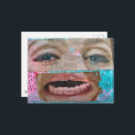 abstract collage with a eyes and mouth from 1968 postkarte<br><div class="desc">A colorful mixed media collage with a eyes and a mouth from a magazine from the year 1968.</div>