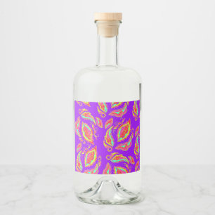 abstract,color,pattern,indian,mandala,purple alkoholflaschenetikett