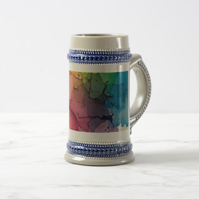 Abstract Color Splash Stein Mug Bierglas (VorderseiteRechts)