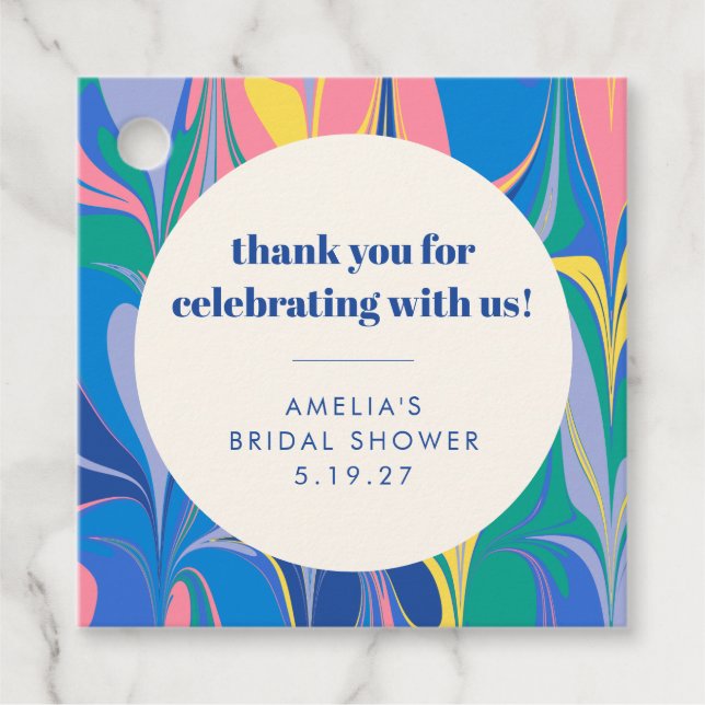 Abstract Colorful Custom Bridal Shower Thank You Geschenkanhänger (Vorderseite)