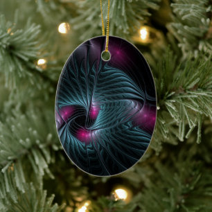 Abstract Colorful Fantasy Fractal  Keramik Ornament