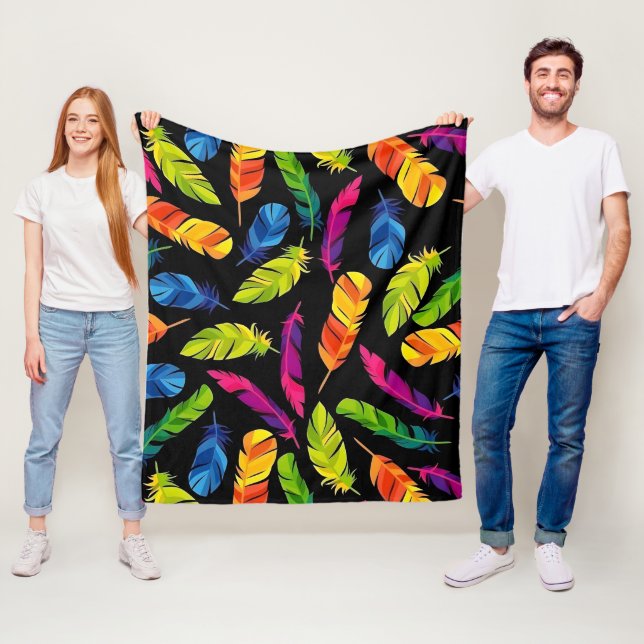 Abstract colorful feather explosion fleecedecke (Beispiel)