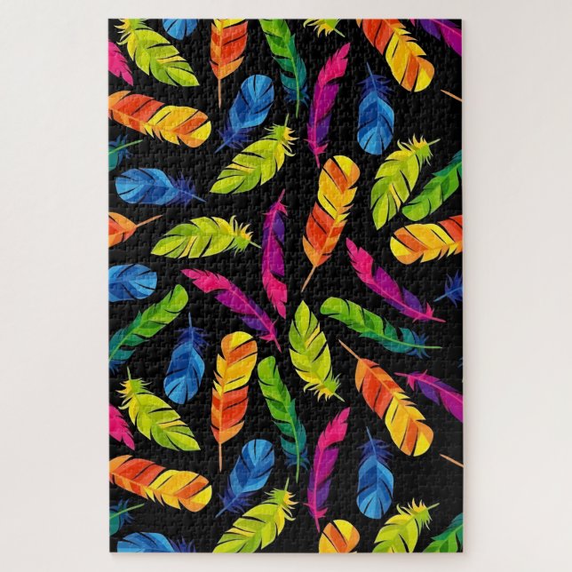 Abstract colorful feather explosion puzzle (Vertikal)