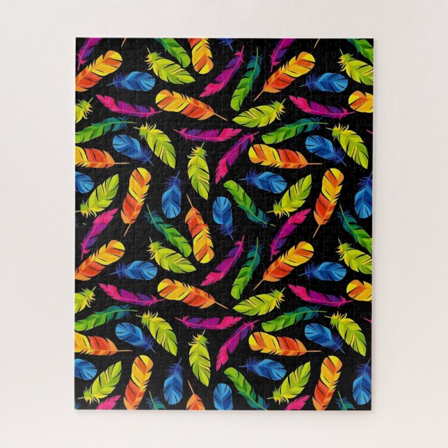 Abstract colorful feather explosion puzzle (Vertikal)