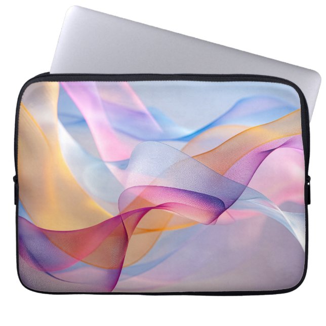 Abstract Colorful Flowing Ribbons Laptopschutzhülle (Vorderseite)