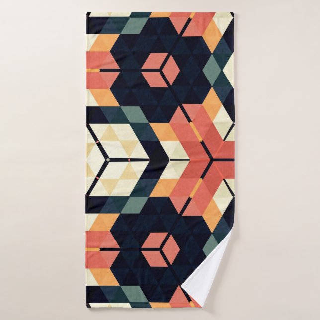 Abstract colorful hexagon square geometric seamles badehandtuch (Badehandtuch)