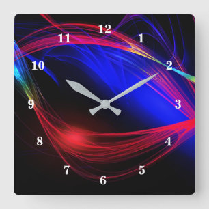 Abstract Colorful Lights - Beauty Quadratische Wanduhr