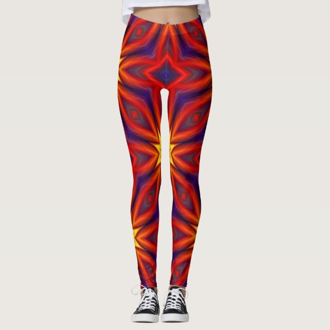 Abstract Colorful Pattern Leggings (Vorderseite)