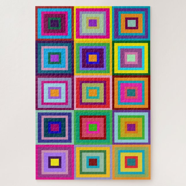 Abstract Colorful Quilt Pattern Puzzle (Vertikal)
