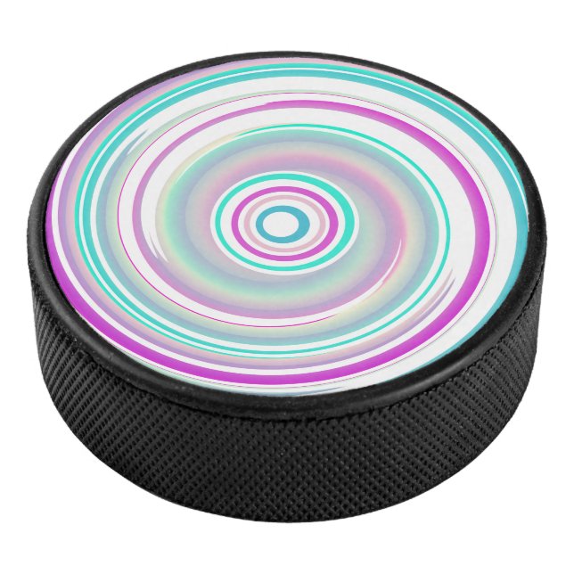 Abstract Colorful Swirl Eishockey Puck (3/4)
