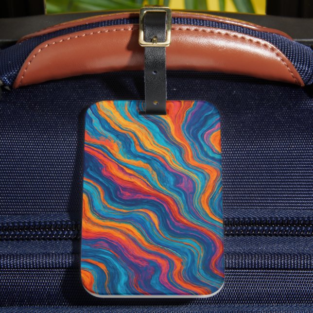 Abstract Colorful Waves Texture Gepäckanhänger (Vorderseite Insitu 2)