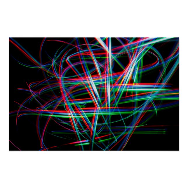 Abstract colourful light streaks poster (Vorderseite)