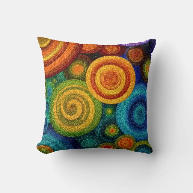 Abstract concentric circles in vibrant multicolor  kissen (Vorderseite)