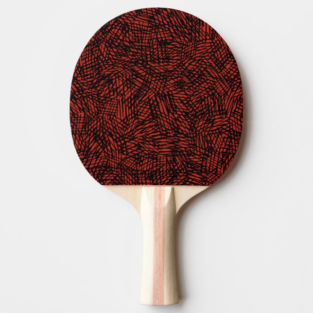 Abstract Contemporary Black Crosshatch On Red Rust Tischtennis Schläger (Vorderseite)