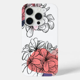 'Abstract Coral Floral' iPhone 15 Pro Hülle