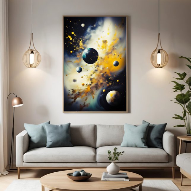 Abstract Cosmos: Planets in Dance Leinwanddruck (Von Creator hochgeladen)