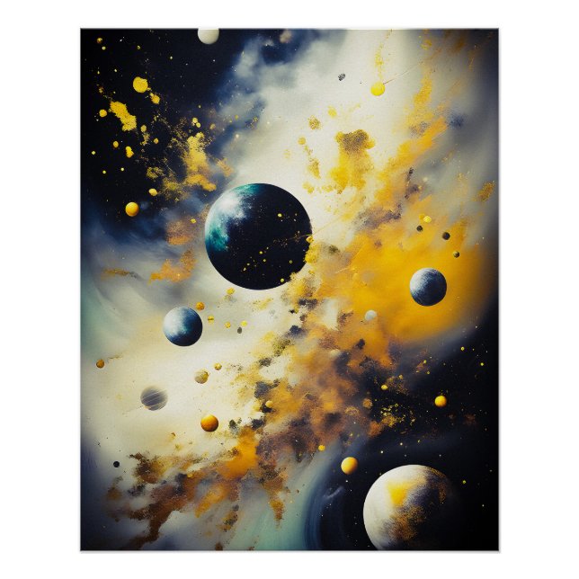 Abstract Cosmos: Planets in Dance Poster (Vorderseite)