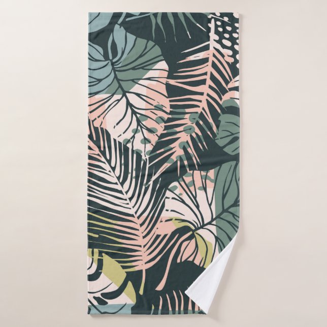 Abstract creative seamless pattern with tropical p badehandtuch (Badehandtuch)