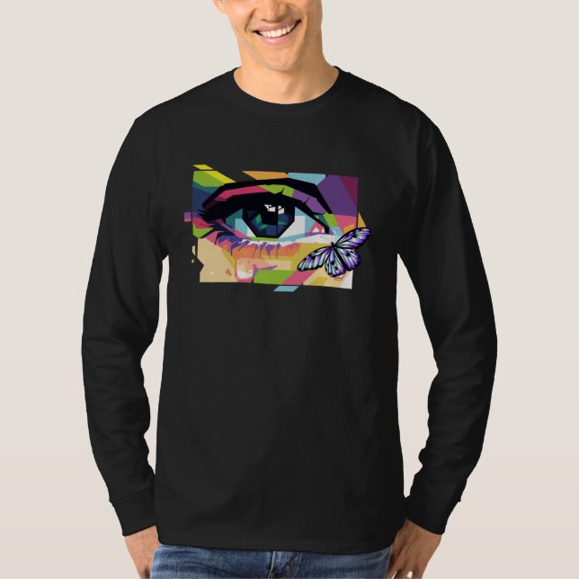 Abstract Crying Eye Purple Butterfly Soft Girl Aes T-Shirt (Vorderseite)