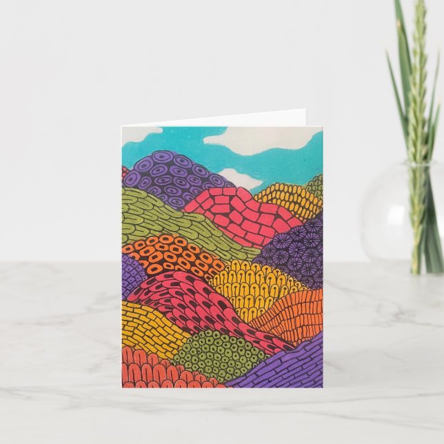 Abstract Curvy Bendy Color Pencil Landscape Folded (Vorderseite)