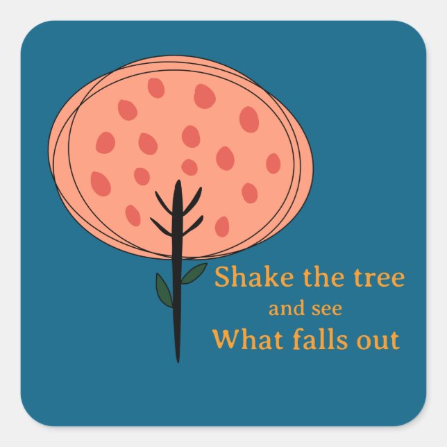 Abstract Cute Fruit Tree Quadratischer Aufkleber (Vorderseite)