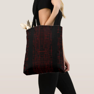 Abstract Cyber Pattern | Black & Crimson Circuit 