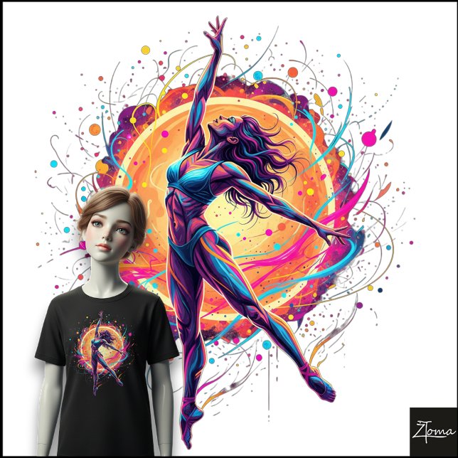 Abstract Dancer Neon Lines Dynamic Art Tri-Blend Shirt (Von Creator hochgeladen)